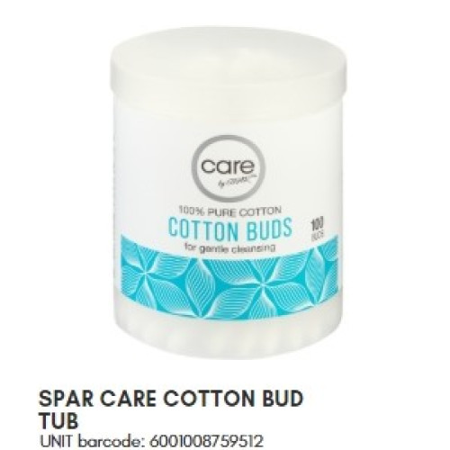 SPAR CARE COTTON BUDS TUB 100' (RF)